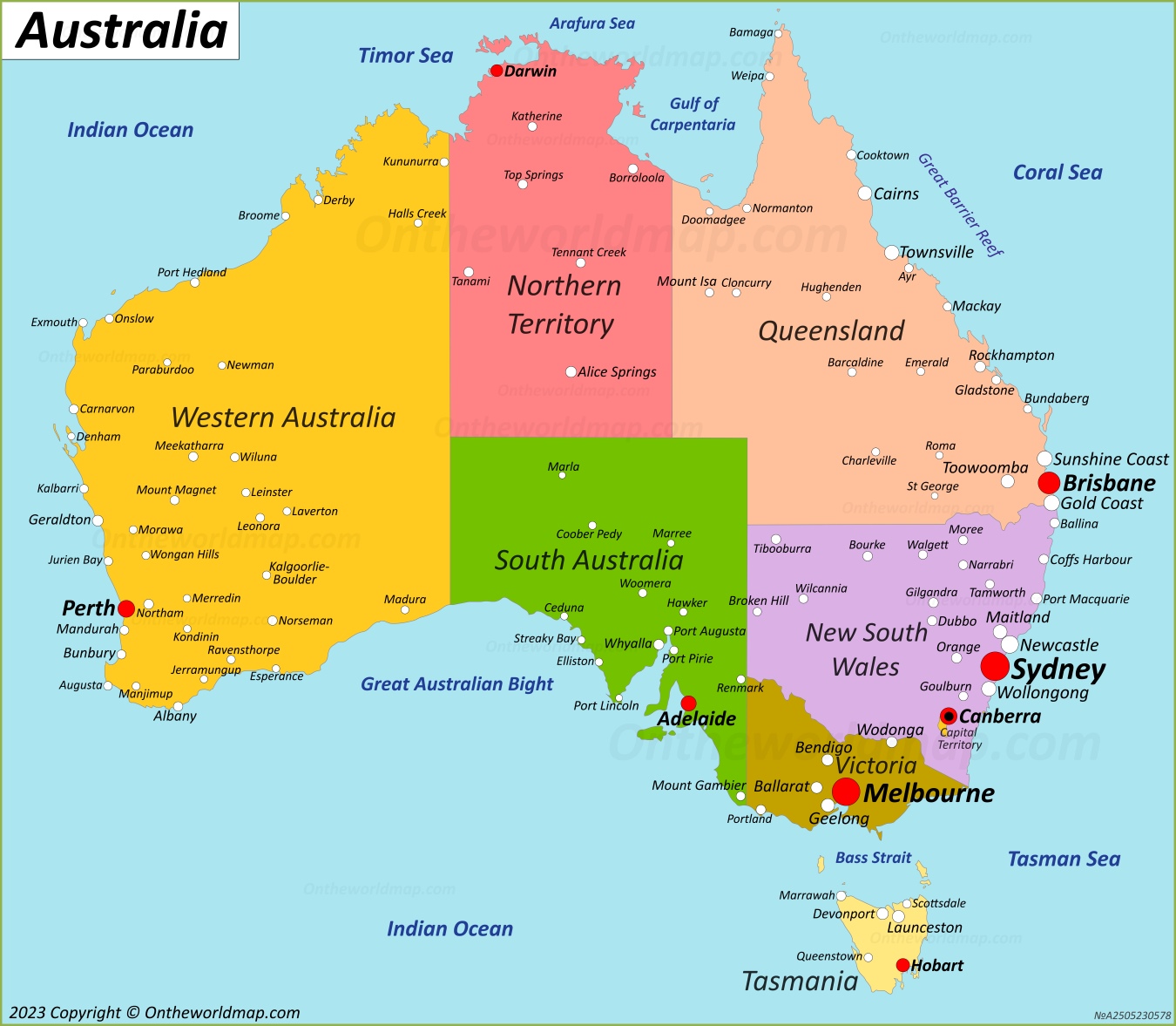 Australia Map, Political Map of Australia, Geographic Map of Australia, Statewise Map of Australia